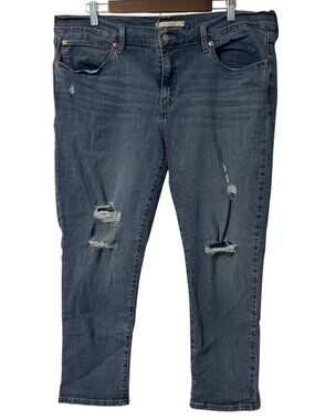 Women's Levi’s Boyfriend Distressed Jeans W33 L27 Medium Wash